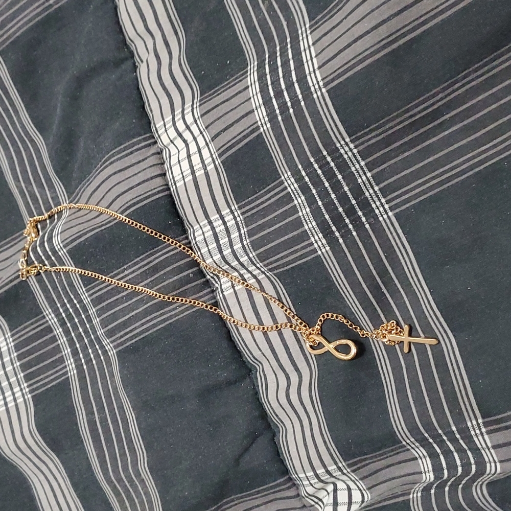 925 Rose Gold Cross & Love Knot 16 To 18 Inches